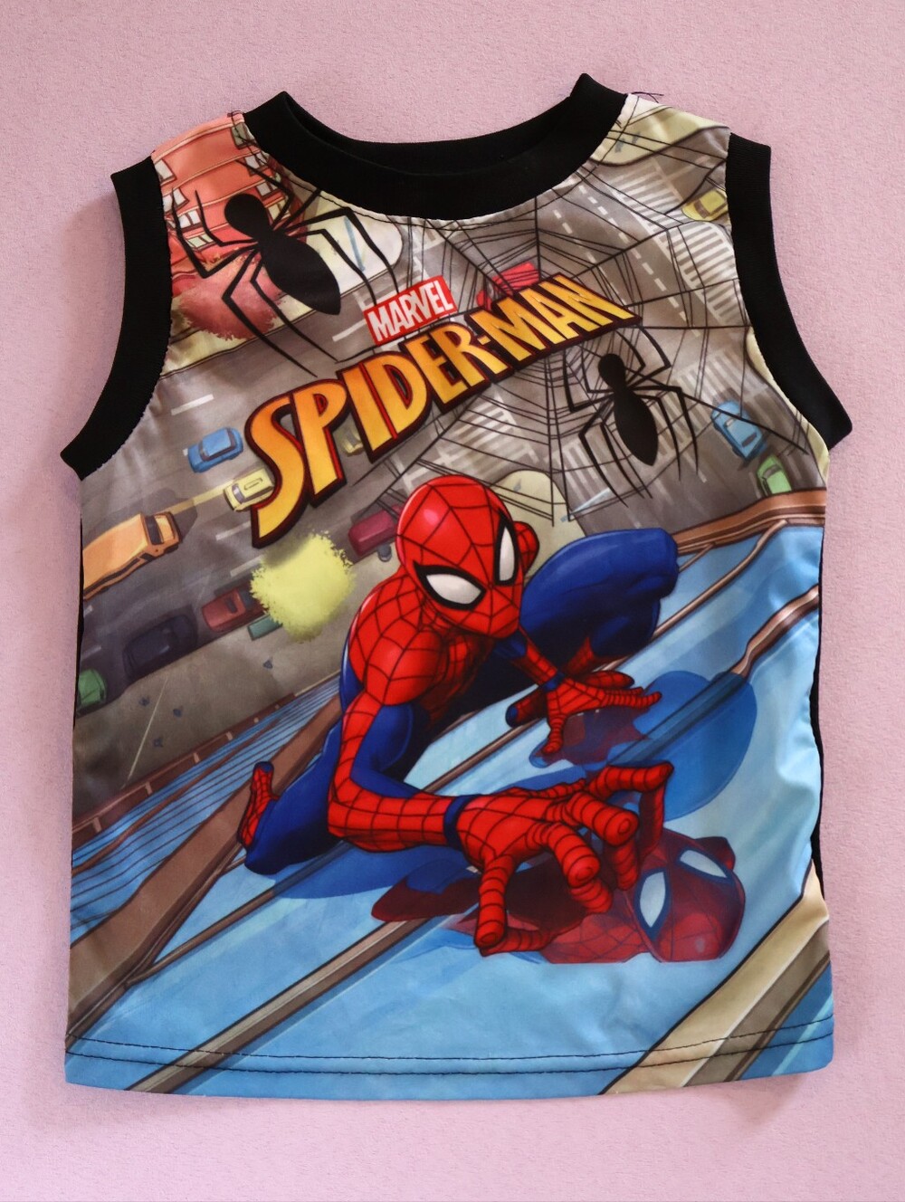 Marvel Comics Spiderman Full Front Graphic Youth 3/4 Tank Top Muscle Tee